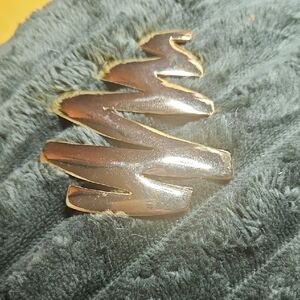 Gold Metal Zigzag Brooch Pin